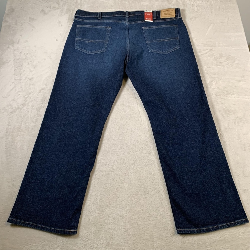 Levi Strauss Signature Jeans Mens 40x30 Blue Relaxed Fit Denim Straight Leg NEW‎